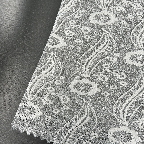 Allie & Rob Grey and Silver Lace Style Faux Button Top - XL - Picture 9 of 11